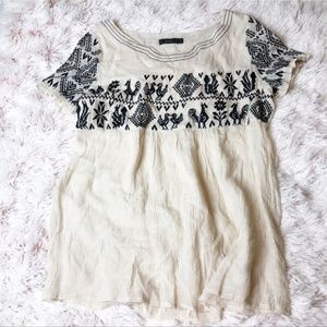 Anthropologie THML Embroidered Top